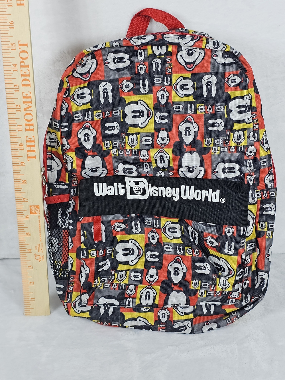 Disney Mickey Pattern Red & Black Backpack